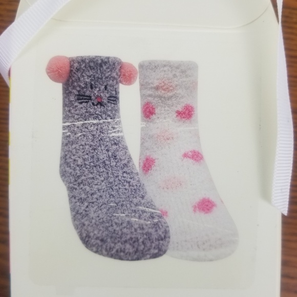 Tucker Tate Crew Socks Kitten Cozy M/L 2 Pair - Picture 7 of 8